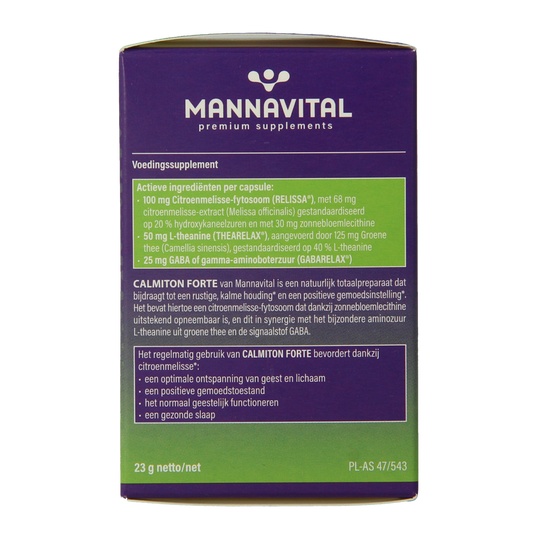Mannavital Calmiton 60.00 Vegetarische capsules
