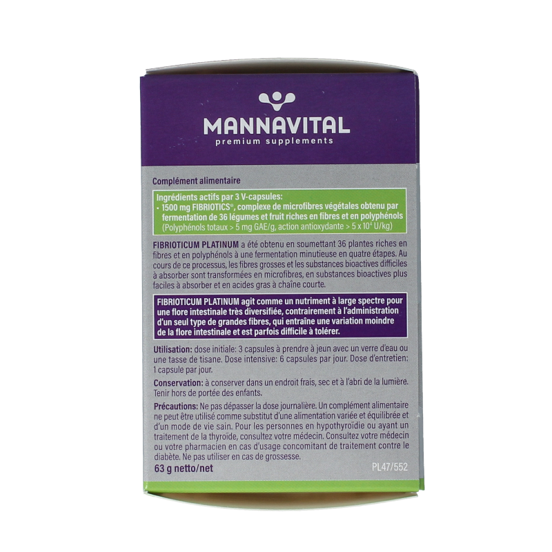 Mannavital Fibrioticum platinum 90 Vegetarische capsules