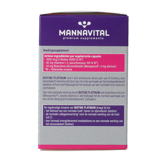 Mannavita Biotine platinum 60.00 Vegetarische capsules