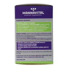 Mannavital Ginkgo platinum 60.00 Vegetarische capsules