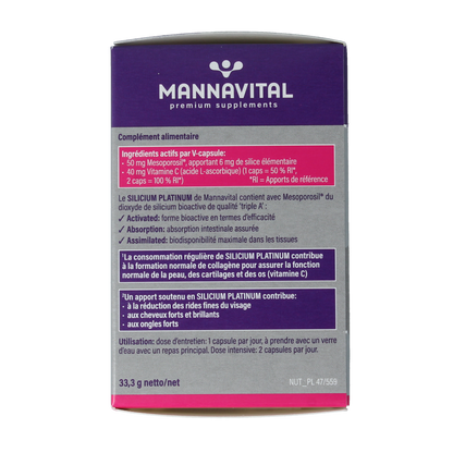 Mannavital Silicium platinum 90.00 Vegetarische capsules