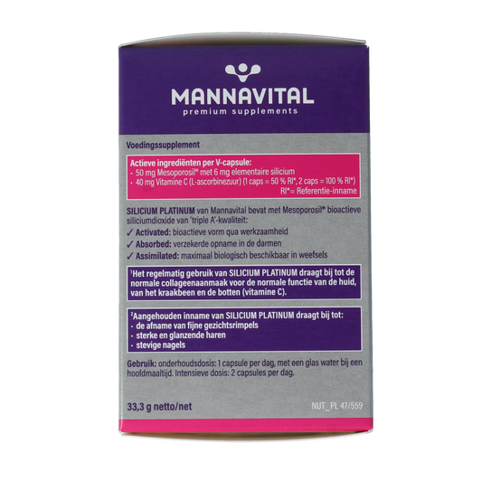 Mannavital Silicium platinum 90.00 Vegetarische capsules