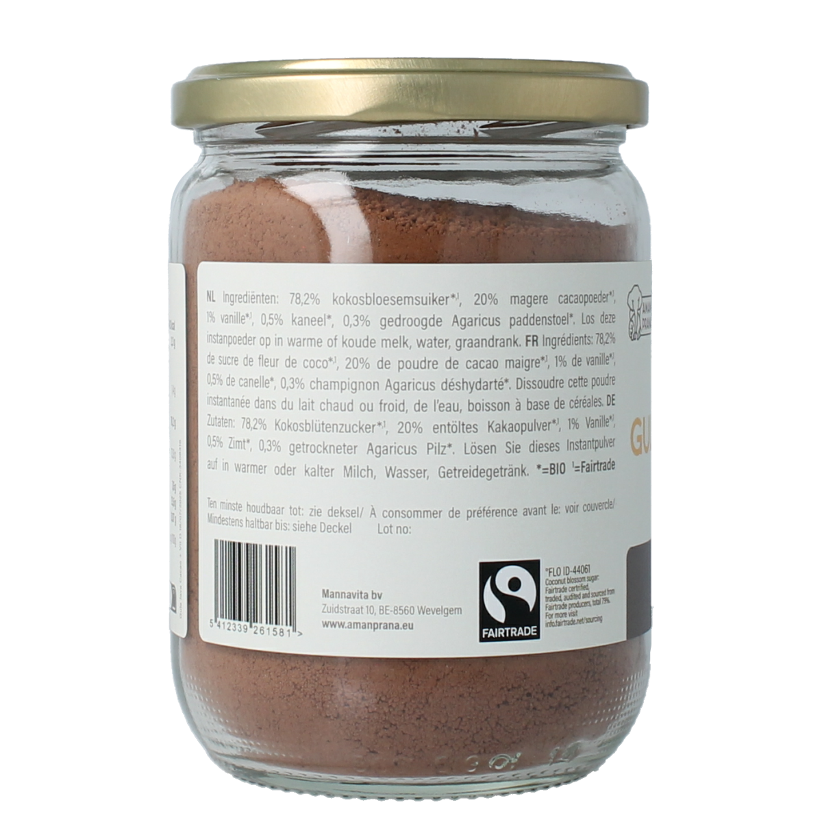 Amanprana Gula java cacao met vitamine D 390.00 Gram
