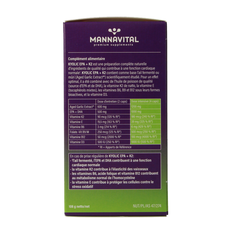 Mannavital Kyolic EPA & K2 80 Capsules