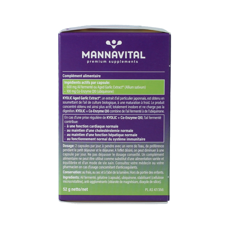 Mannavital Kyolic + co-enzym Q10 60 Capsules