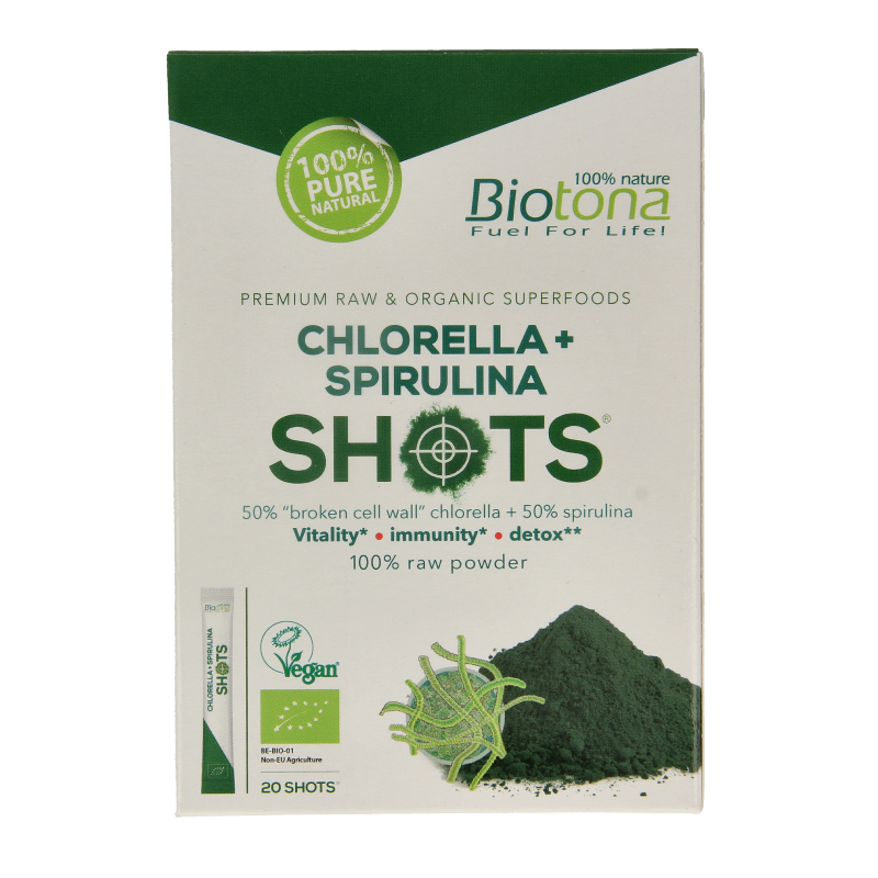 Biotona Chlorella spirulina shots 2.2 gram bio 20 Stuks