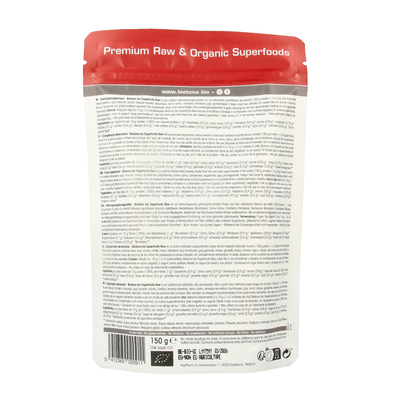Biotona Superfruits raw powder bio 150 Gram