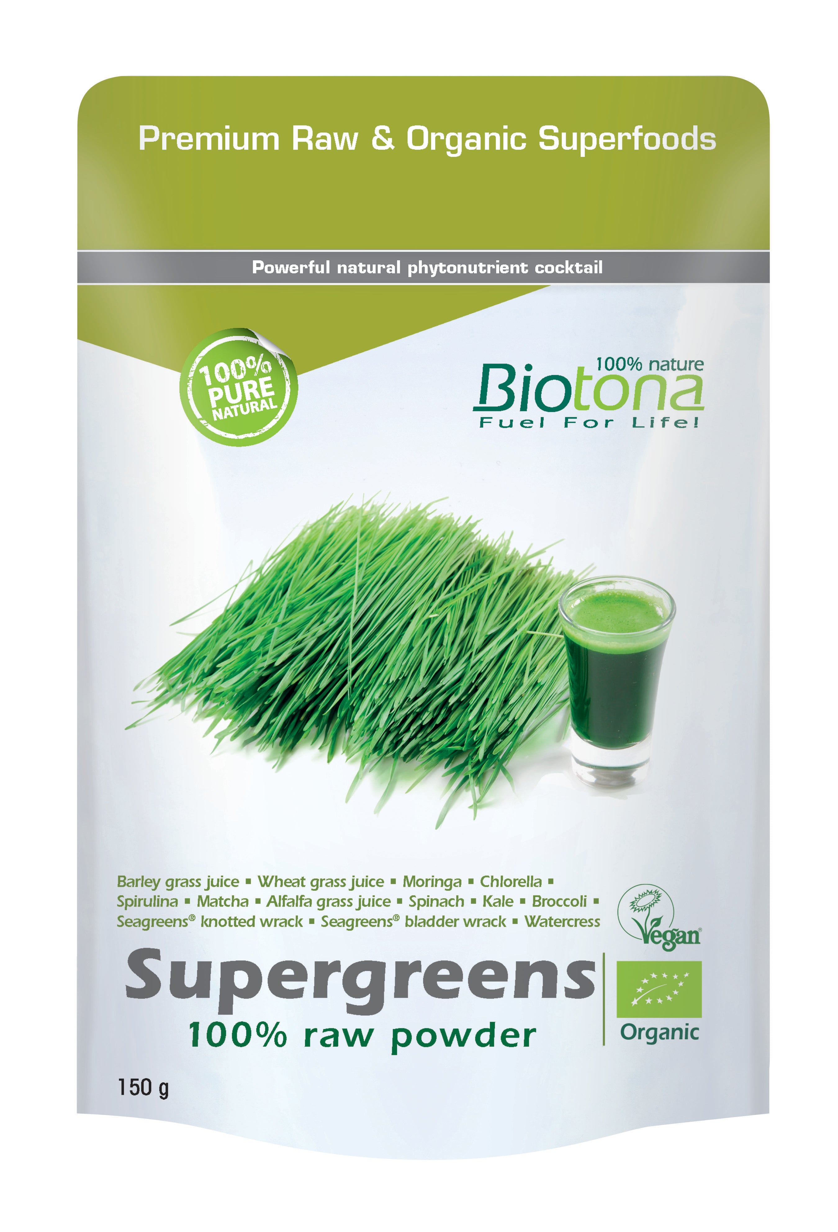 Biotona Supergreens raw powder bio 150.00 Gram – AtHomePharma