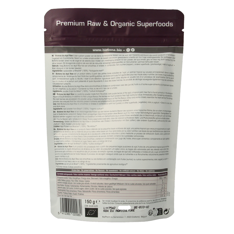 Biotona Acai raw powder bio 150 Gram