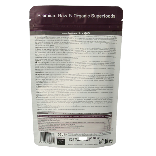 Biotona Acai raw powder bio 150 Gram