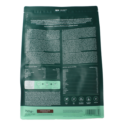 The Green Athlete Whey protein isolate chocolate 750.00 Gram