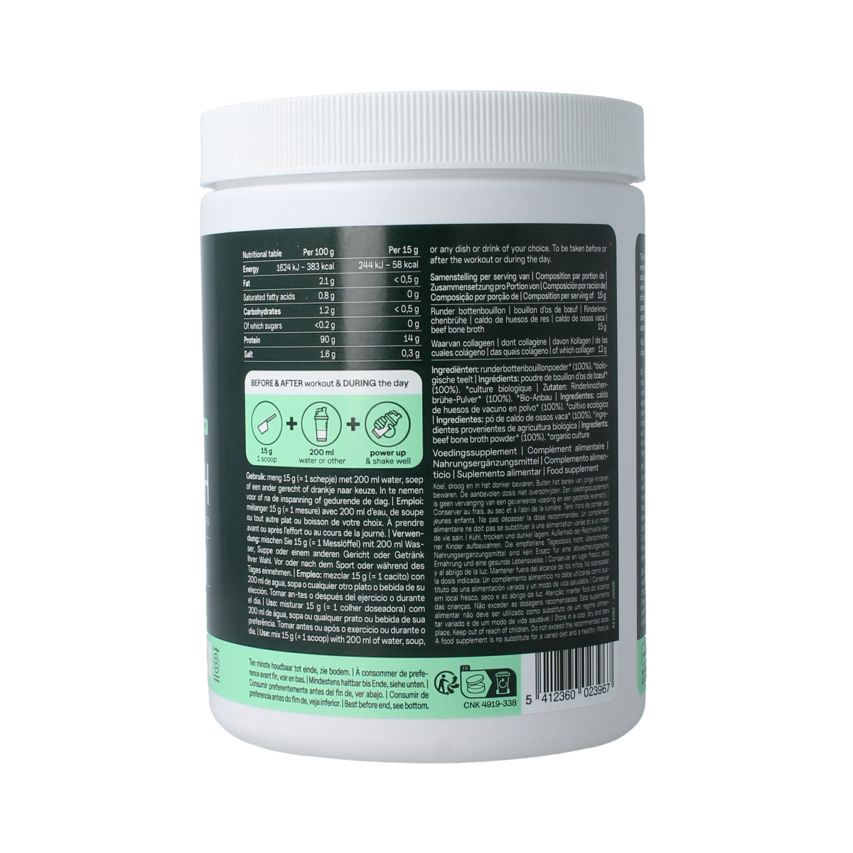 The Green Athlete Beef bone broth bio 225 Gram