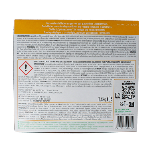 Ecover Essential vaatwastabletten 70 Stuks