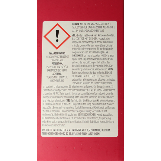 Ecover Vaatwastabletten all-in-1 44 Tabletten