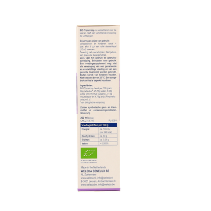Weleda Tijmsiroop bio 200.00 Milliliter