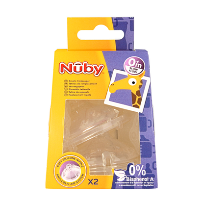 Nuby Replacement nipple slow flow 2 Stuks