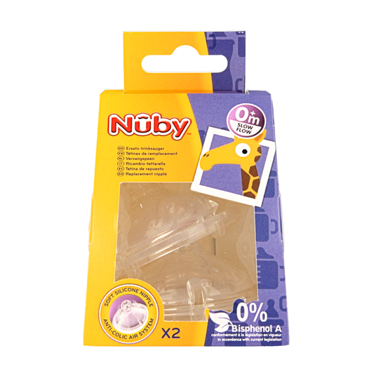 Nuby Replacement nipple slow flow 2 Stuks