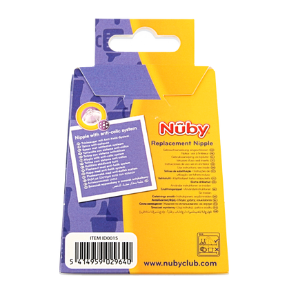 Nuby Replacement nipple slow flow 2 Stuks