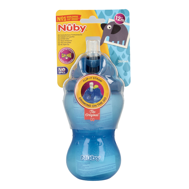 Nuby Flip it 360ml 12+ maanden blauw 1 Stuks
