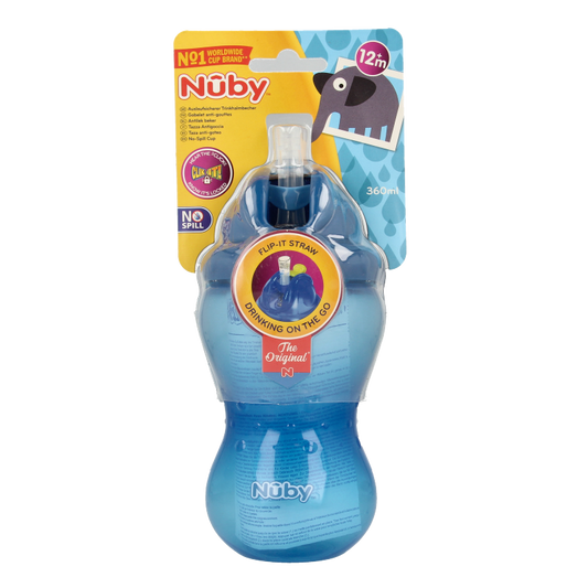 Nuby Flip it 360ml 12+ maanden blauw 1 Stuks