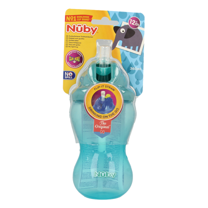Nuby Flip it 360ml 12 maand+ aqua 1 Stuks