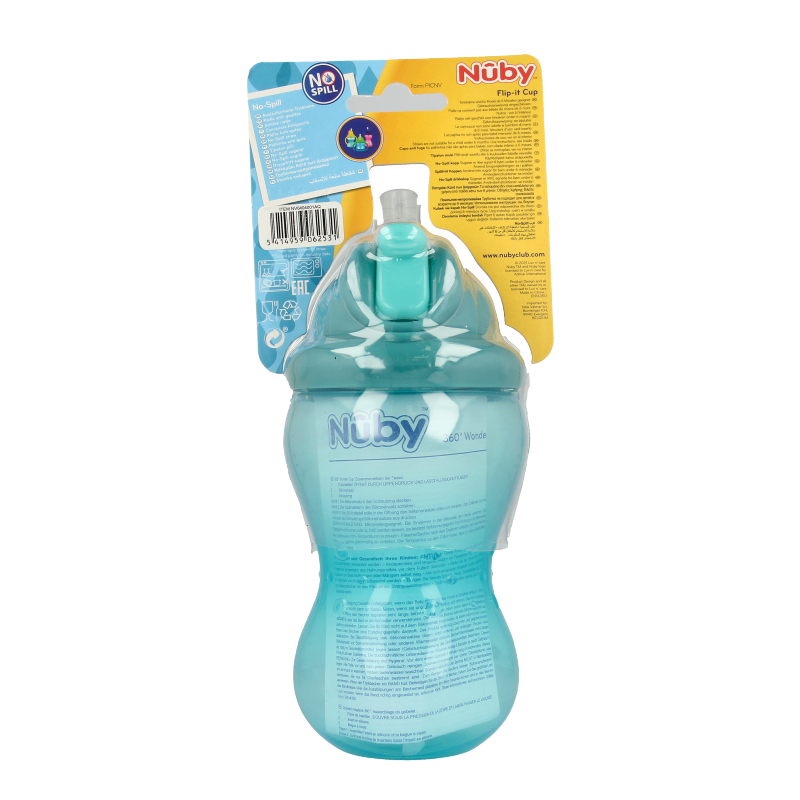 Nuby Flip it 360ml 12 maand+ aqua 1 Stuks