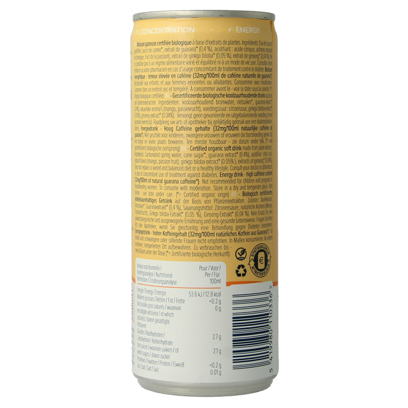 Buddy Drink mango passion bio 250 Milliliter