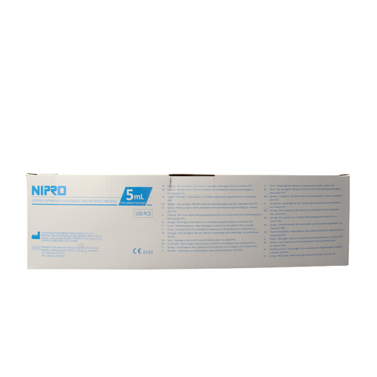 Nipro Injectiespuit 2-delig 5ml luer slip excentrisch 100 Stuks