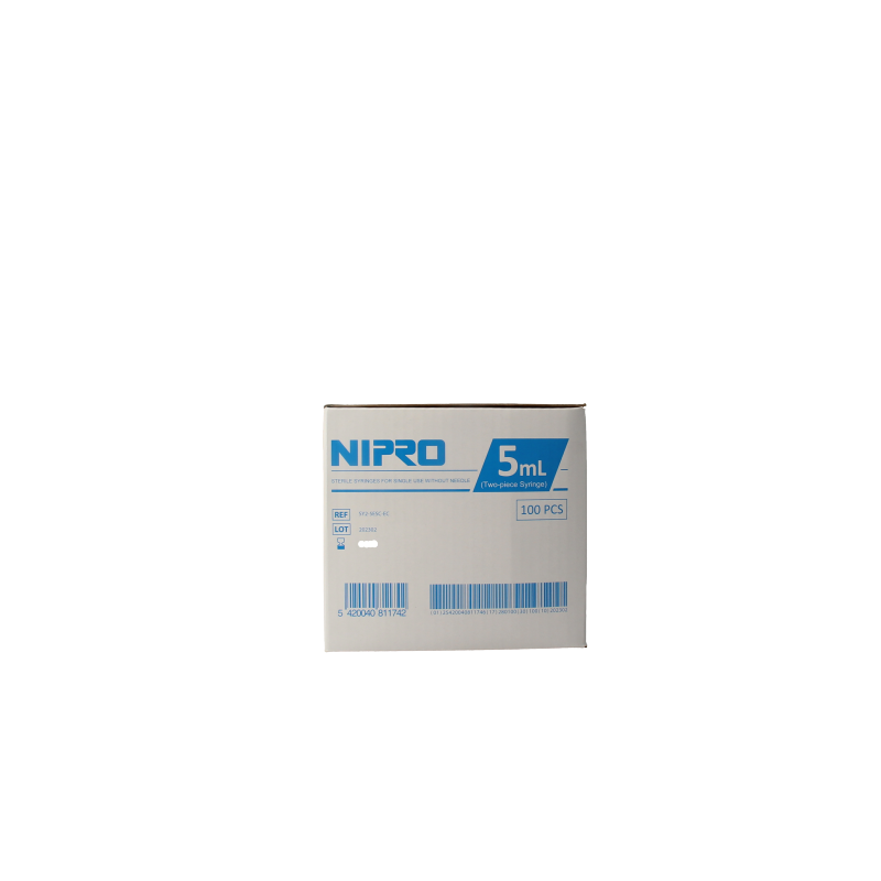 Nipro Injectiespuit 2-delig 5ml luer slip excentrisch 100 Stuks