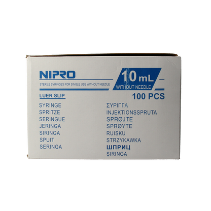 Nipro Injectiespuit luer 10ml 3-delig 100.00 Stuks