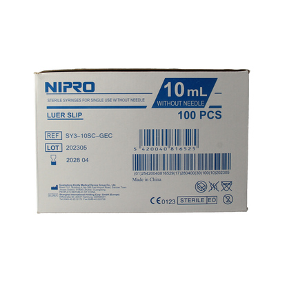 Nipro Injectiespuit luer 10ml 3-delig 100.00 Stuks