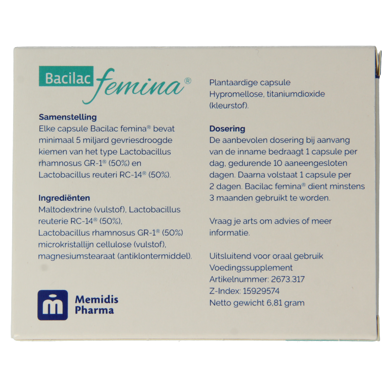 Memidis Pharma Bacilac femina 30 Capsules