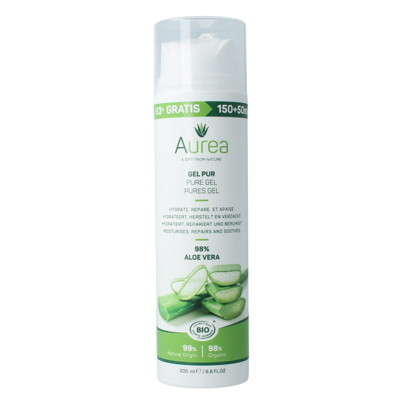 Aurea Aloe vera huidgel 150+50 bio 200 Milliliter
