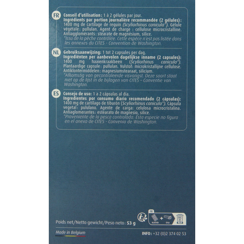 Trenker Cartilage de requin 60 Capsules