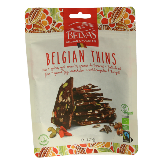 Belvas Thins puur goji amandel bio 120 Gram
