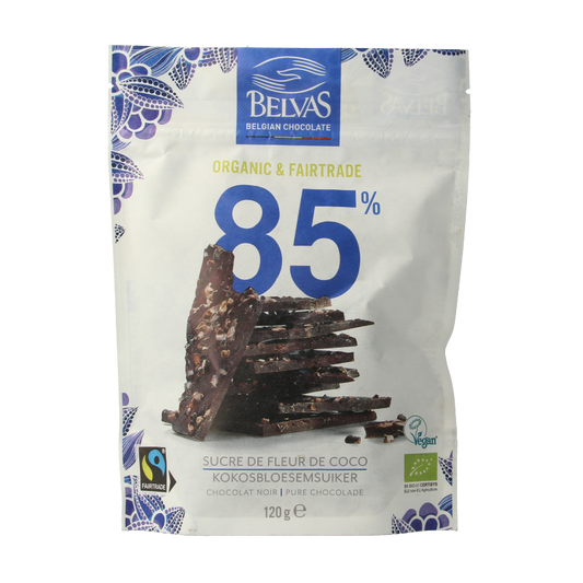 Belvas Thins dark 85% met kokosbloesemsuiker bio 120 Gram