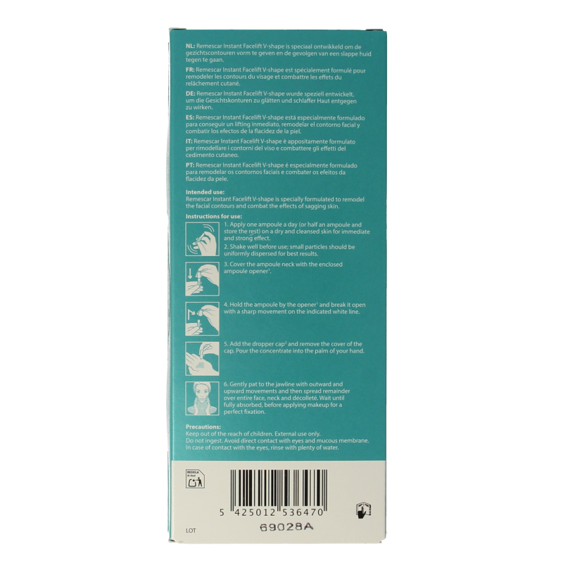 Remescar Instant facelift V-shaper 5 x 2ml 5 Ampullen