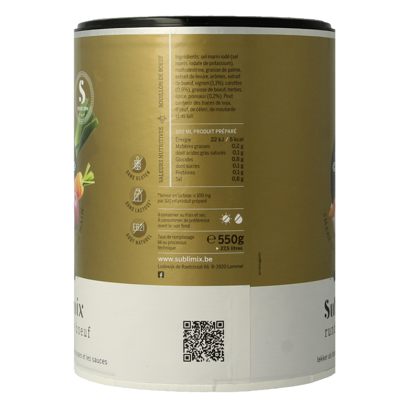 Sublimix Rundvleesbouillon glutenvrij  550 Gram