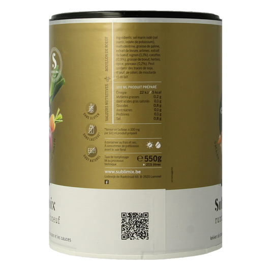 Sublimix Rundvleesbouillon glutenvrij  550 Gram