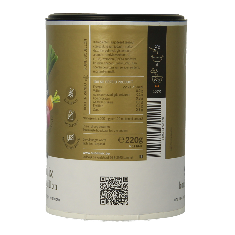 Sublimix Rundvleesbouillon glutenvrij  220 Gram