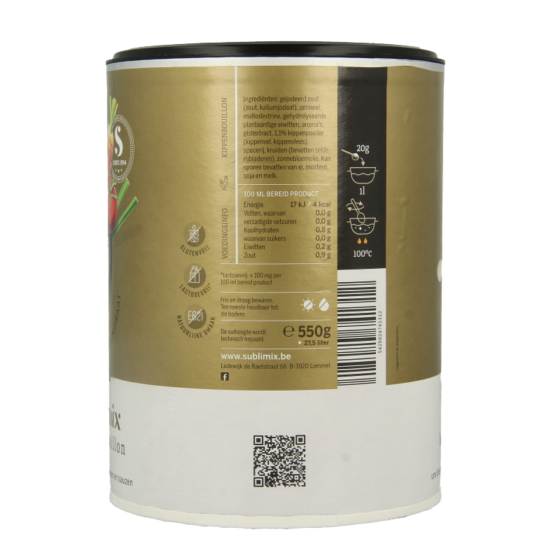 Sublimix Kippenbouillon glutenvrij  550 Gram