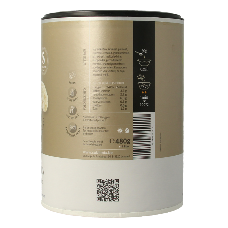 Sublimix Witte saus glutenvrij 480 Gram