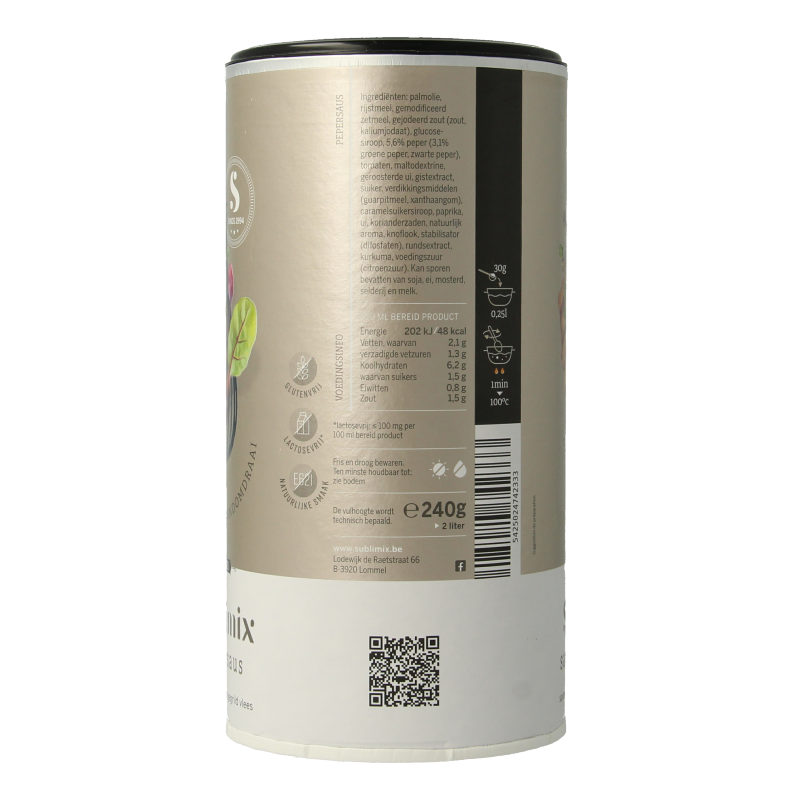Sublimix Pepersaus glutenvrij 240 Gram