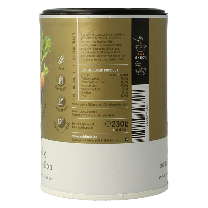 Sublimix Groentebouillon glutenvrij 230 Gram