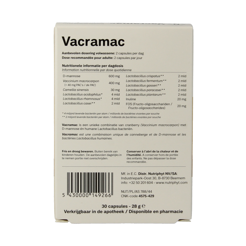Nutriphyt Vacramac 30 Capsules