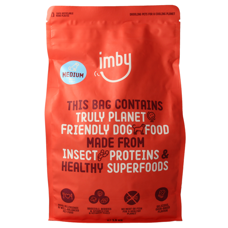 Imby Pet Food  Hondenbrokken insecteneiwitten middelgroot 10-35kg 1500 Gram
