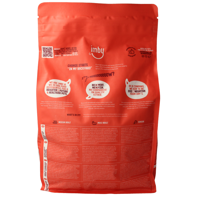 Imby Pet Food  Hondenbrokken insecteneiwitten middelgroot 10-35kg 1500 Gram