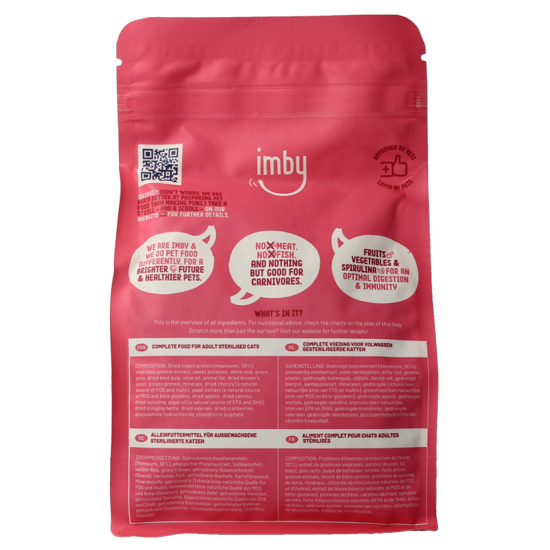 Imby Pet Food  Kattenbrokken insecteneiwitten 400 Gram