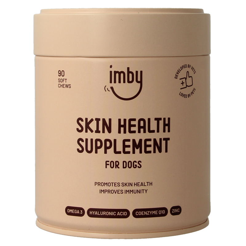 Imby Pet Food  Huid & vacht supplement hond 90 Kauwtabletten