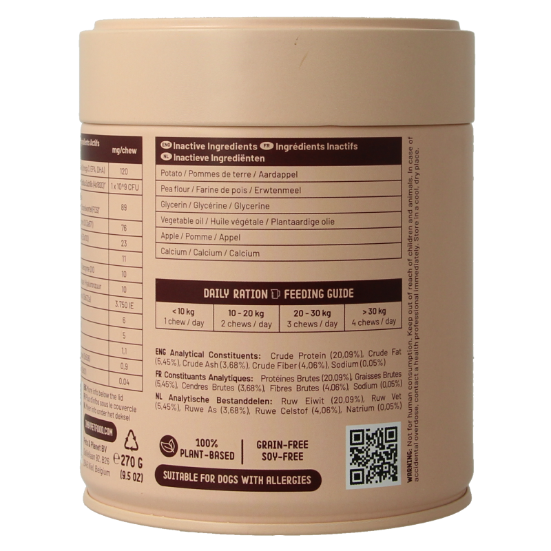 Imby Pet Food  Huid & vacht supplement hond 90 Kauwtabletten